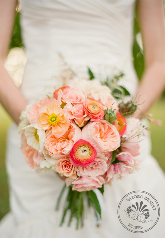 Romantic Ranunculus & Rose Wedding Bouquet Inspiration