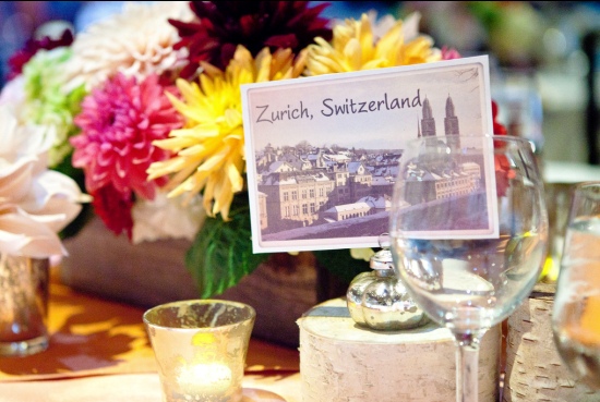 DIY Travel Themed Wedding Table Names: Vintage Postcard Decor