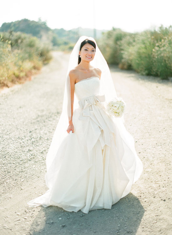 Elegant Asian Bride in Vera Wang Deandra Wedding Gown