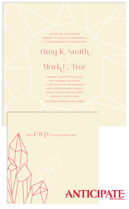 Neon Gem Wedding Invitations: Limited Edition Geometric Design