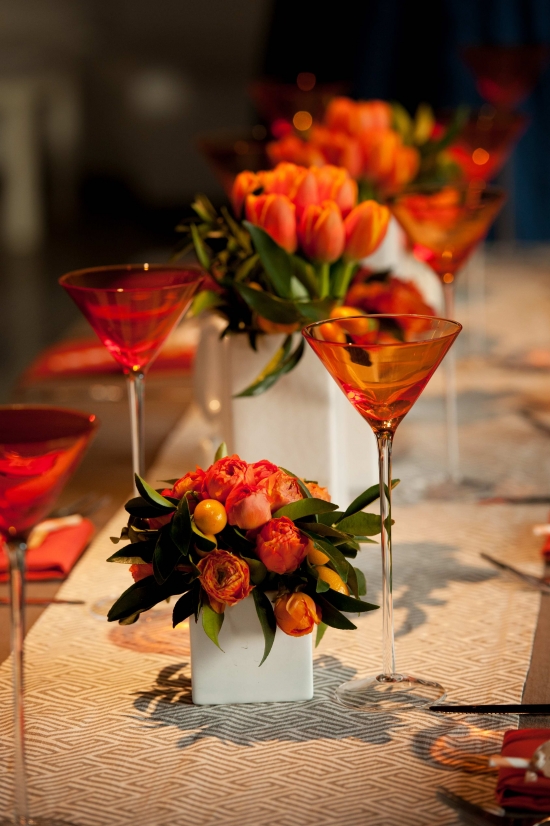 Elegant Tangerine Tablescape with Ranunculus, Roses, and Kumquats