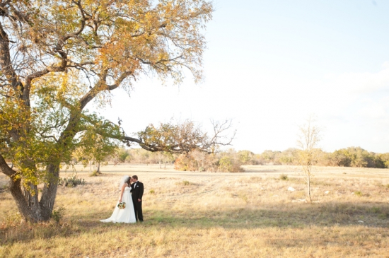 Romantic Austin Wildflower Center Wedding Night Ceremony