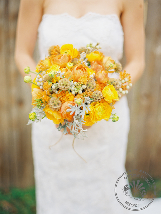 Vibrant Yellow and Orange Spring Wedding Bouquet Inspiration