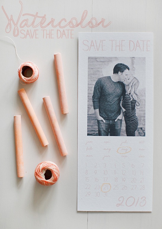 Free Printable 2013 Watercolor Save the Date Cards