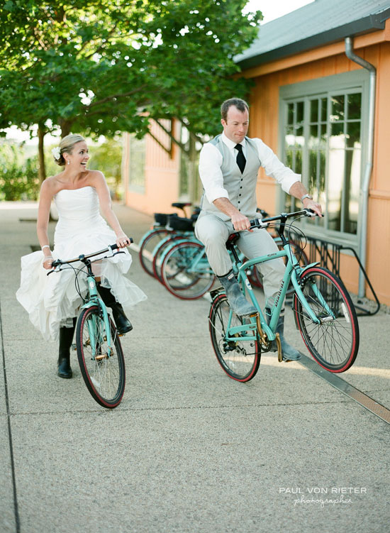 Wheelie Great Wedding: Bride & Groom's Joyful Bike Ride