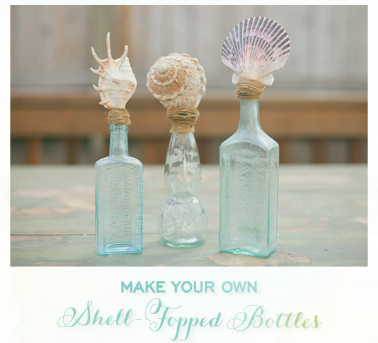 DIY Shell-Topped Bottles for Maui Weddings