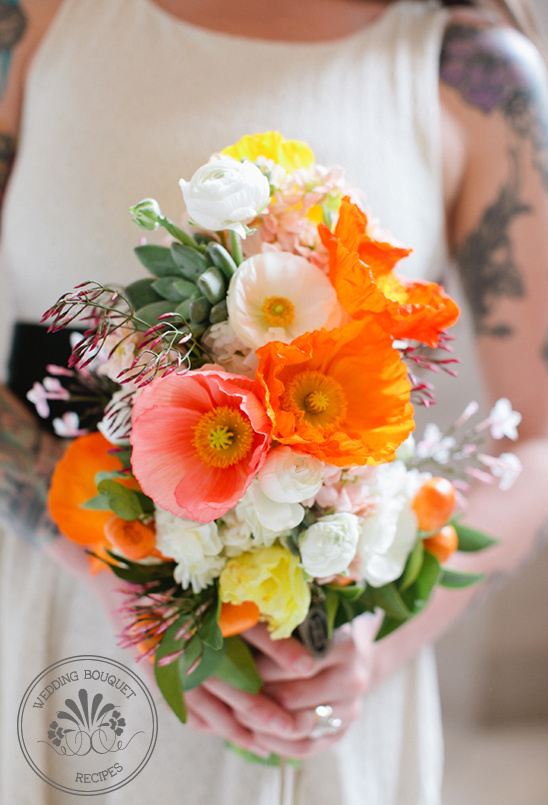 Whimsical Kumquat Wedding Bouquet & Boutonniere Recipe
