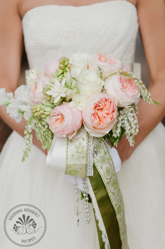 Light Pink Garden Rose Wedding Bouquet Recipe