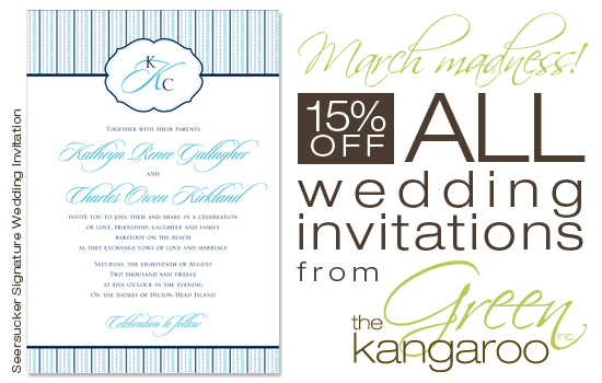 Green Kangaroo: 15% Off Wedding Invitations in March!