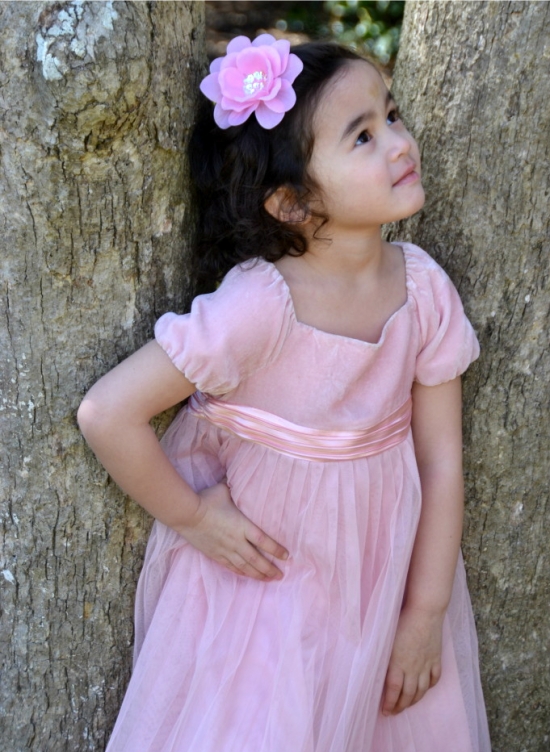Pink Flower Hair Clips for Weddings and Flower Girls