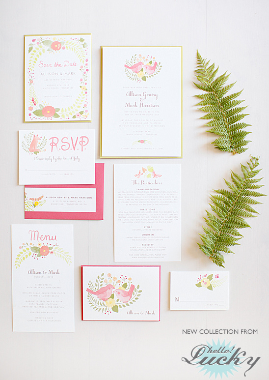 Hello!Lucky & Jacqui Lee Wedding Invitations: Romantic & Whimsical