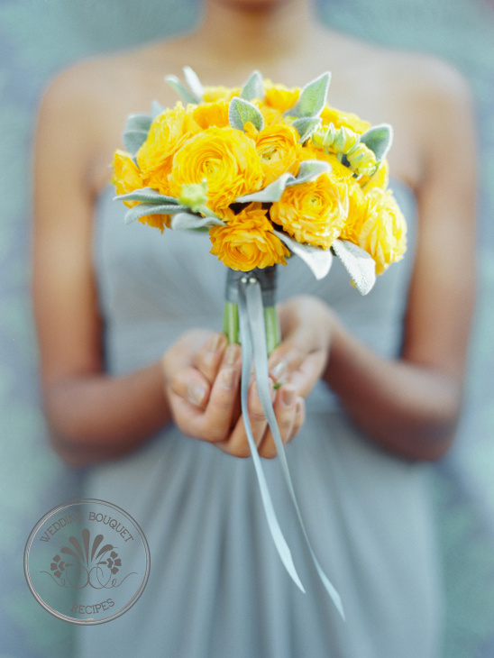 Stunning Yellow Ranunculus Bridesmaid Bouquet