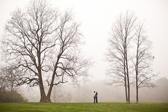 Foggy Engagement Photoshoot in Boston: Unique Moments in Larz Anderson Park
