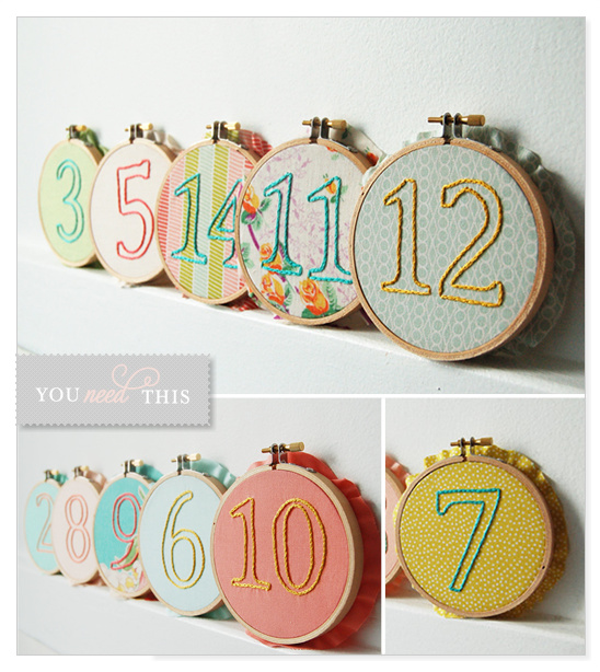 Embroidered Table Numbers: Unique Home Decor Inspiration