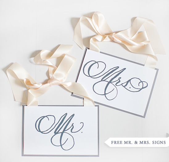 Free Wedding Signs from Laura Hooper Calligraphy