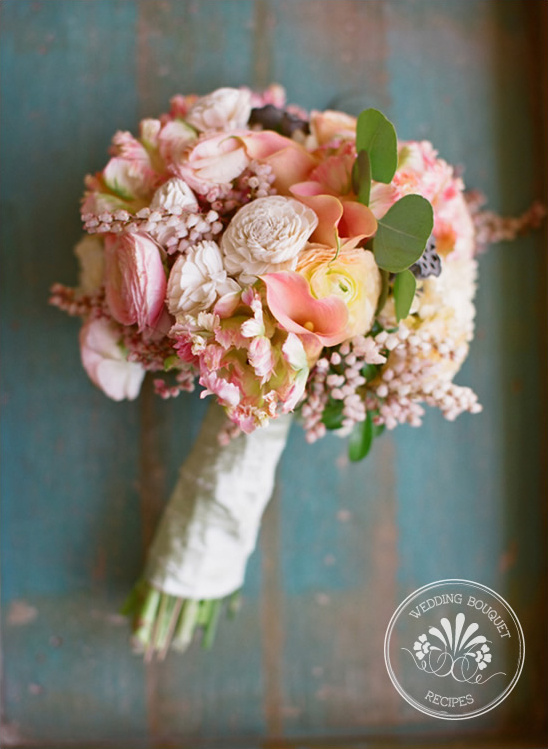 Hydrangea Wedding Bouquet in Peaches & Pinks by Oak & the Owl