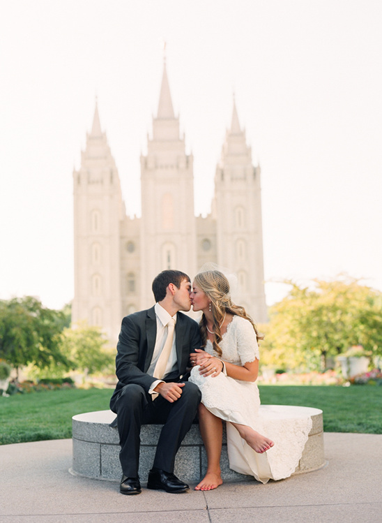 Magical Salt Lake City Backyard Wedding with Family & Grandmother's Dress