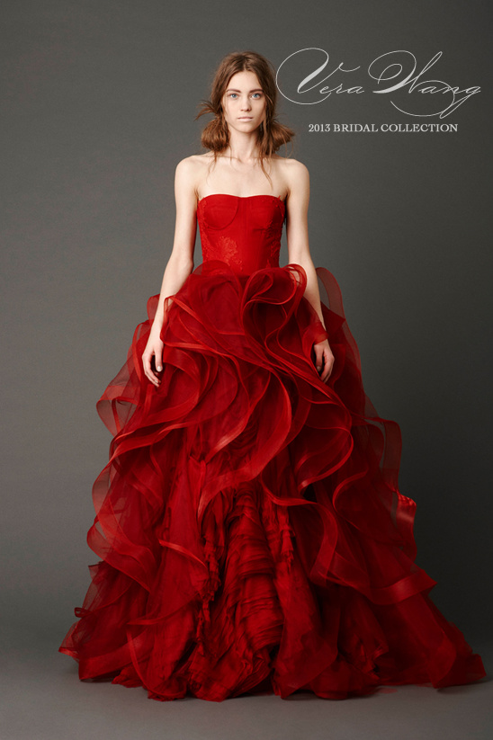 Vera Wang Spring 2013 Bridal Collection: Red & White Wedding Dresses