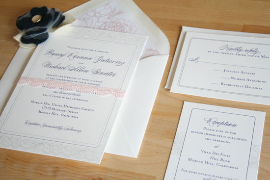 Elegant Allison Wedding Invitation: Delicate Lace & Budget-Friendly Digital Print
