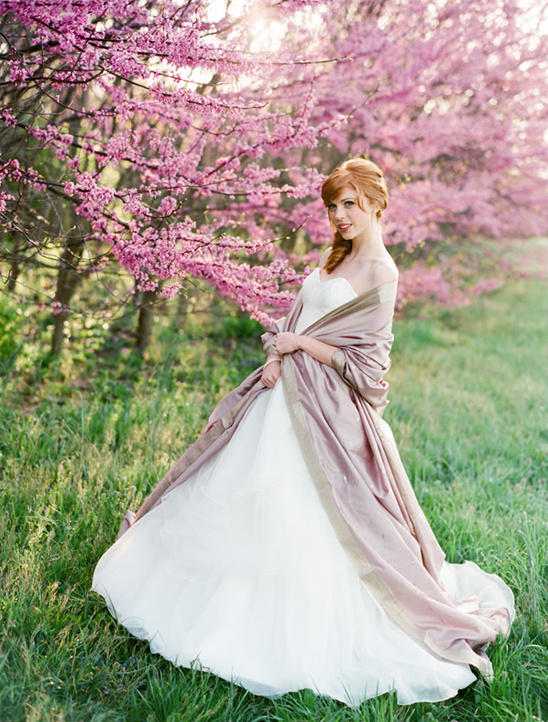 Romantic Spring Bridal Portraits in Blooming Park