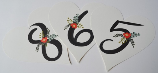 Elegant Floral Table Numbers for Wedding Receptions