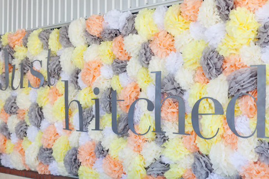 Texas Wedding with a Unique Pom Pom Wall