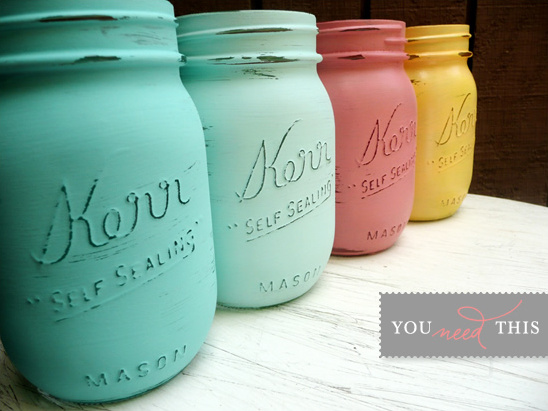 Mason Jar Wedding Decor: Shabby Chic Party Favors