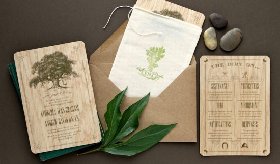 Unique Wood Wedding Invitations - 25% Off!