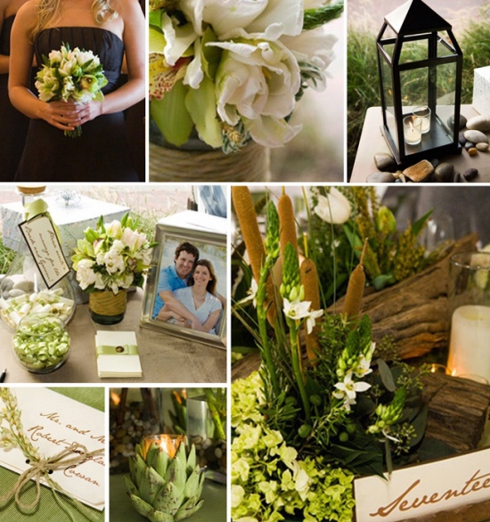Rustic Green & Chocolate Wedding Inspiration