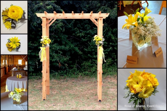 Sunny Yellow Grey Wedding Flowers Fayetteville AR
