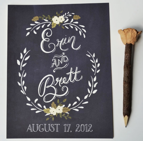 Charming Chalkboard Wedding Signs with Floral Details