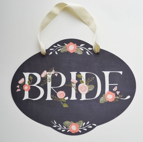 Hand Painted Wedding Signs: Bride & Groom Chalkboard Style