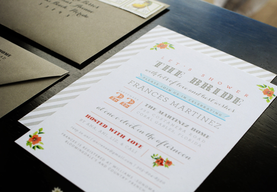 Modern & Whimsical Bridal Shower Invitations: Chic & Playful Design