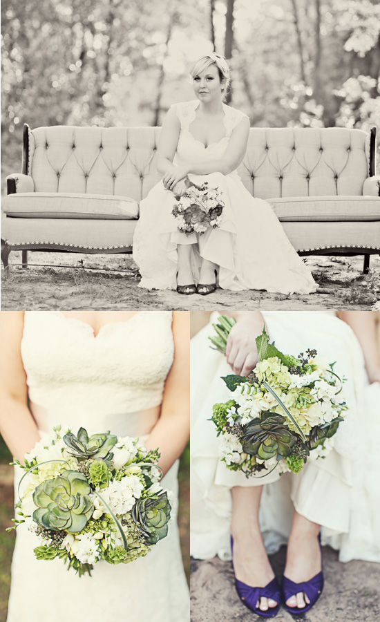 Vintage Bridal Session with Lush Succulent Bouquet by The Girls