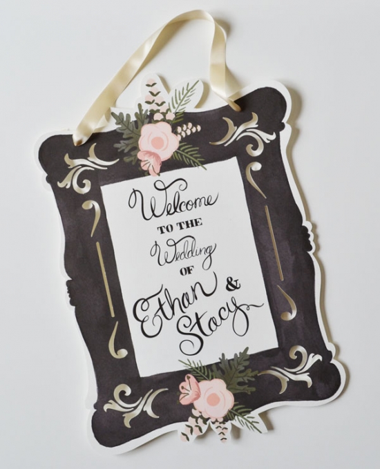 Elegant Welcome Wedding Signs for Ethan and Stacy's Special Day