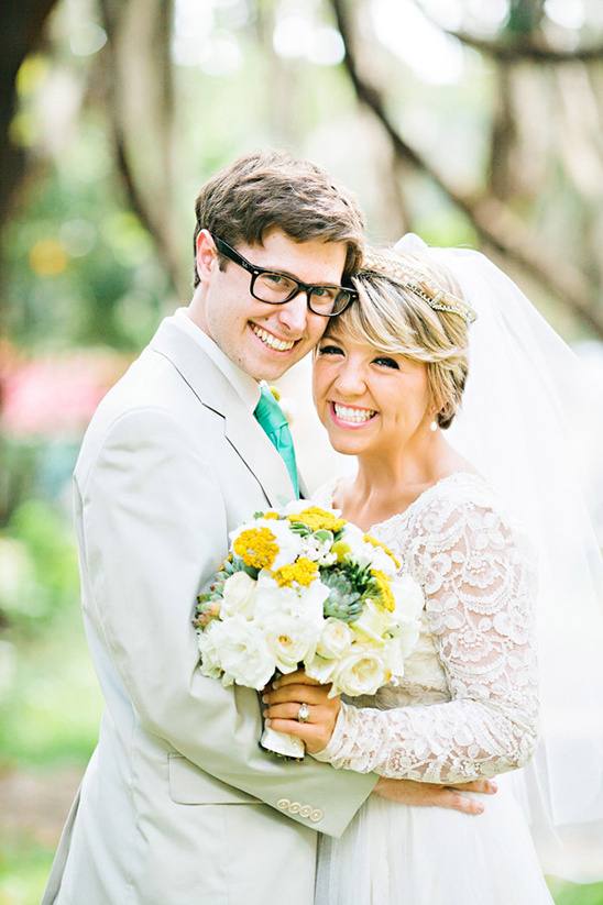 Aqua & Yellow Backyard Wedding in Georgia