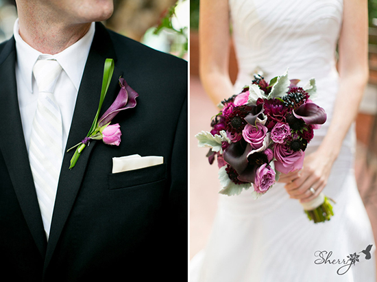 Fall Wedding at The Victorian: Butterfly Release & Purple Floral Details