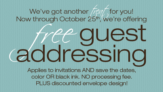 Free Guest Addressing with Wedding Invitations This October!