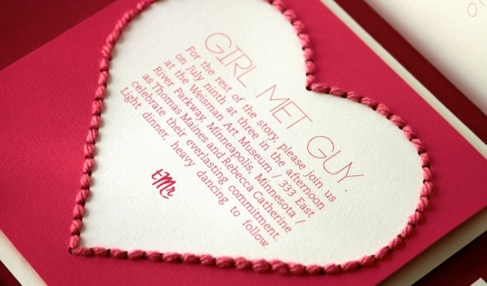 Hand-Sewn Yarn Wedding Invitations: A Custom Fall Design
