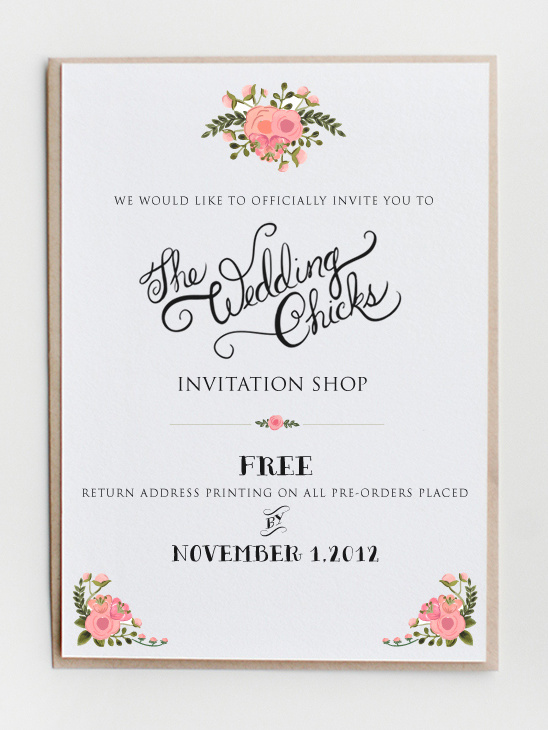 Stylish Hand-Painted Wedding Invitations & Postcards