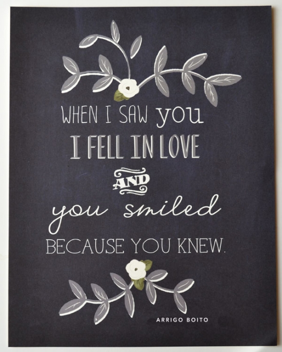 Romantic Love Quote: When I Saw You, I Fell in Love