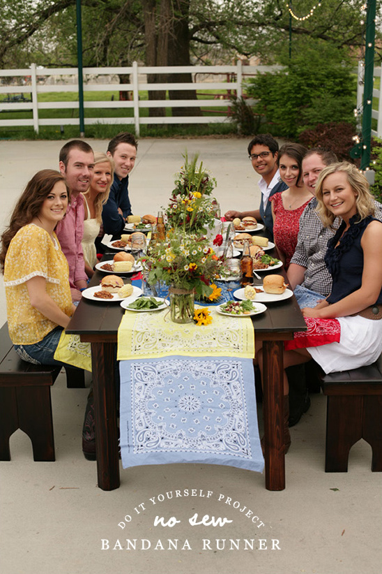 DIY BBQ Engagement Party: Easy Bandana Runners