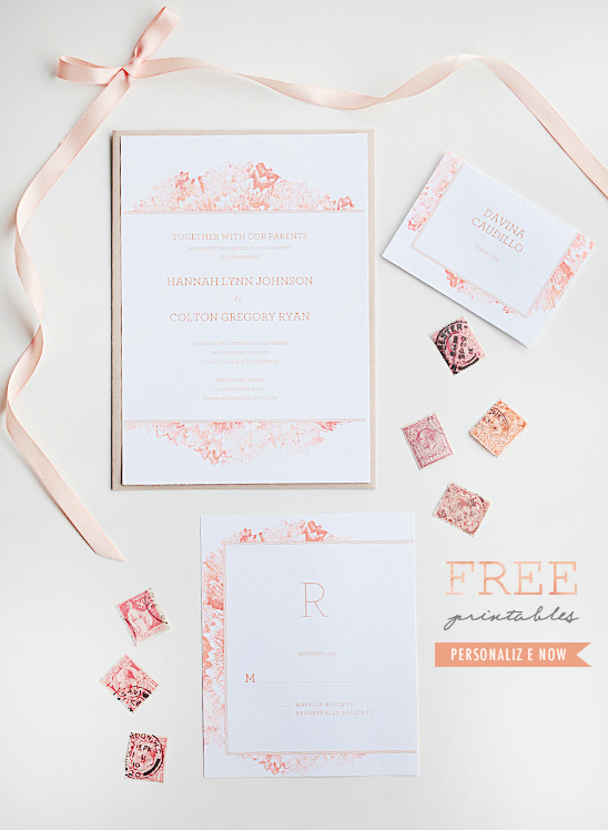 Free Printable Watercolor Invitation Suite & Wedding Ideas