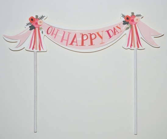 Oh Happy Day Cake Toppers: Handmade Floral Wedding Accents