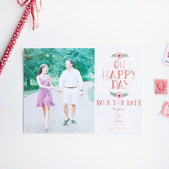 Free Photo Save the Dates: Pink, Chalkboard, and Engagement Pics