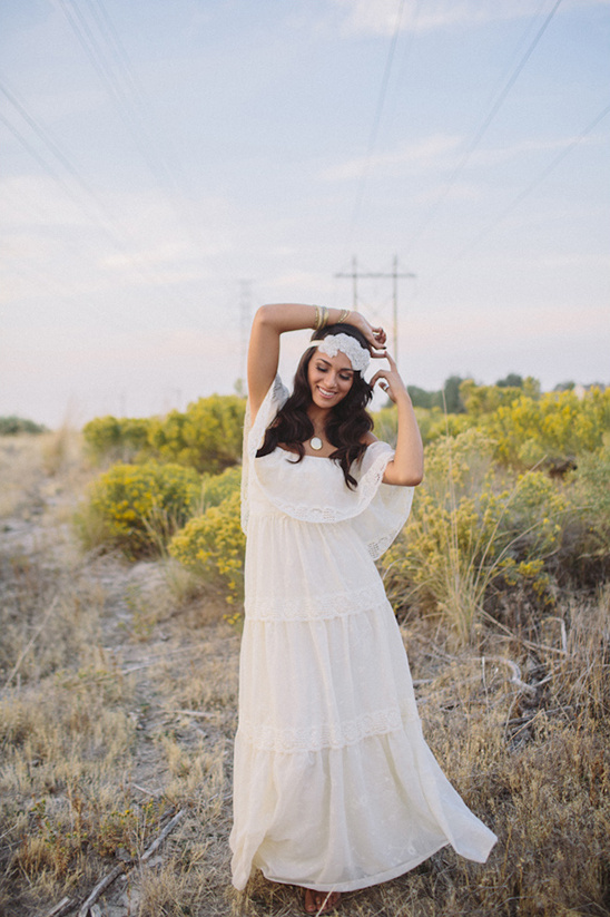 Bohemian Gypsy Bride: Vintage Lace, Gold Accessories & Headpieces