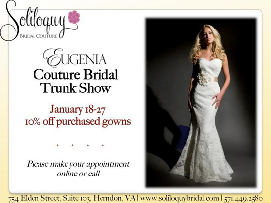 Eugenia Couture Trunk Show at Soliloquy Bridal