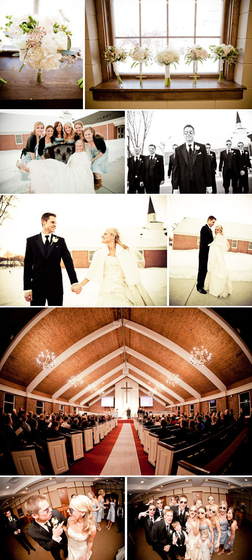 Alyssa and Josh's joyful wedding day in freezing weather