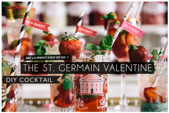 DIY Valentine Cocktails: Adorable Sanit Germain Champagne Drinks