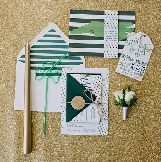 Whimsical Green and Gold Wedding Inspired by Pantone & St. Patrick's
